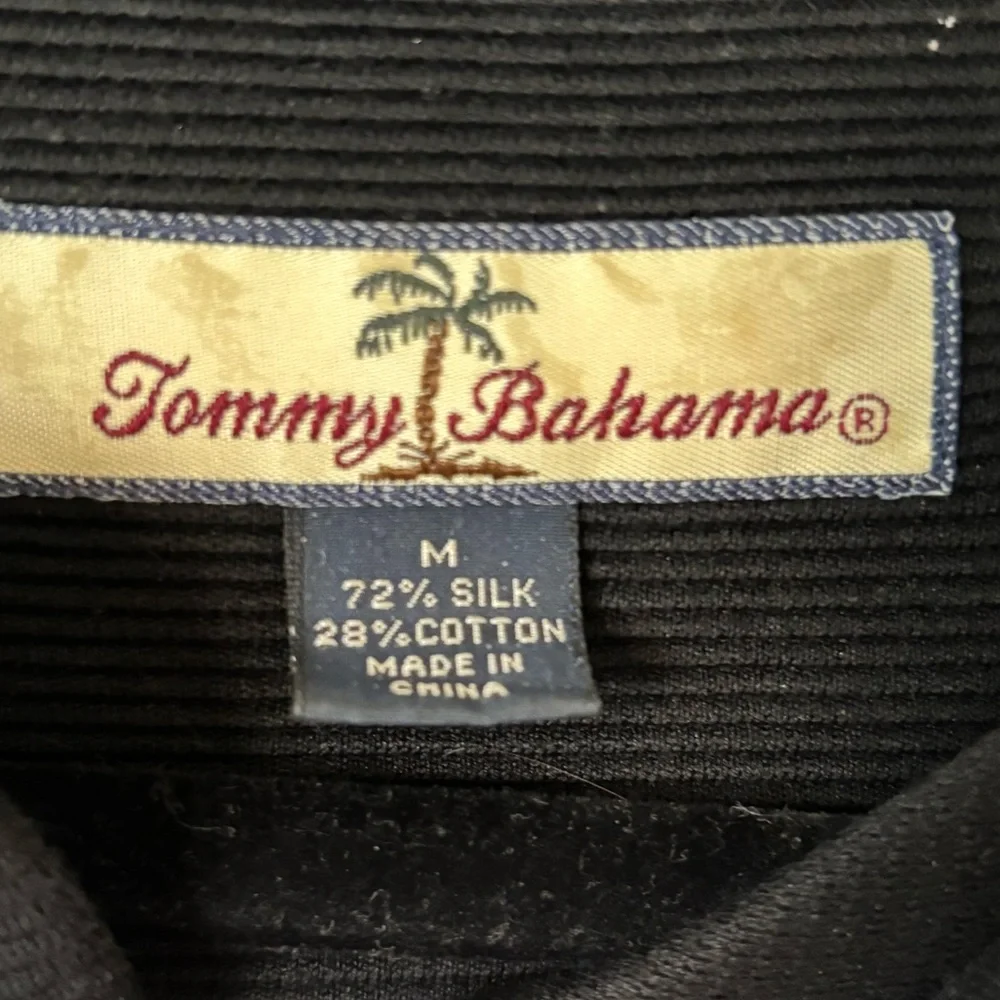 Tommy Bahama Silk & CottonBlack Shirt - Picture 3 of 3